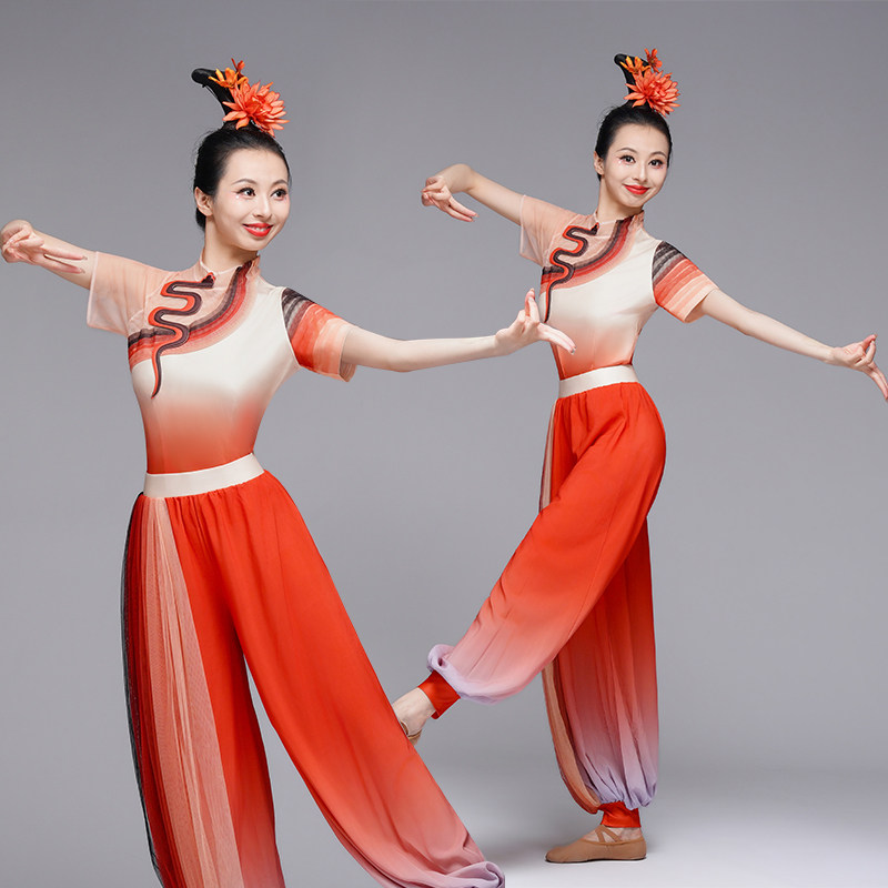 古典舞演出服女保卫黄河船夫现代民族服装/舞台装