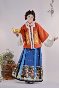 特价捡漏清仓国风原创汉服女过年服比甲加厚方领半臂马面裙拜年服