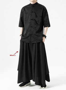 马面裙男款2025新款男士裙裤新中式国风男装大码宽松直筒汉服裤子