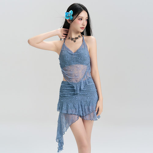 2026新款游泳衣女分体式三件套遮肚显瘦聚拢小胸韩国ins风泡温泉