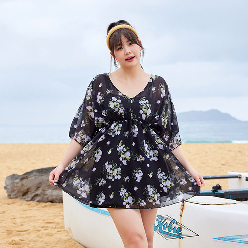 游泳衣女2025年新款分体三件套胖mm大码遮肉显瘦韩国ins风泡温泉