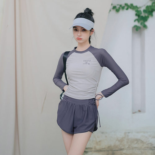 2024新款运动泳衣女保守遮肚显瘦韩国ins平角两件套泡温泉游泳装