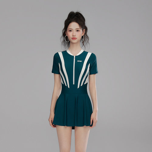 2024新款泳衣女连体裙式仙女范遮肚显瘦性感韩国ins风泡温泉泳装