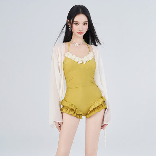 2026新款泳衣女连体裙式仙女范遮肚显瘦性感韩国ins风泡温泉泳装