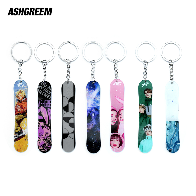 ASHGREEM滑雪人同款mini滑雪板单板钥匙扣创意周边纪念挂件礼物