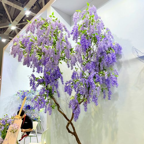 仿真紫藤花垂吊紫藤婚庆道具花店会所酒店橱窗造景商场装饰花软装