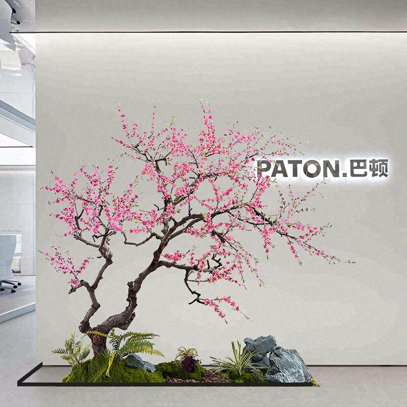 仿真桃花树假桃树型假树网红樱花树造景节日新年许愿树花树装饰