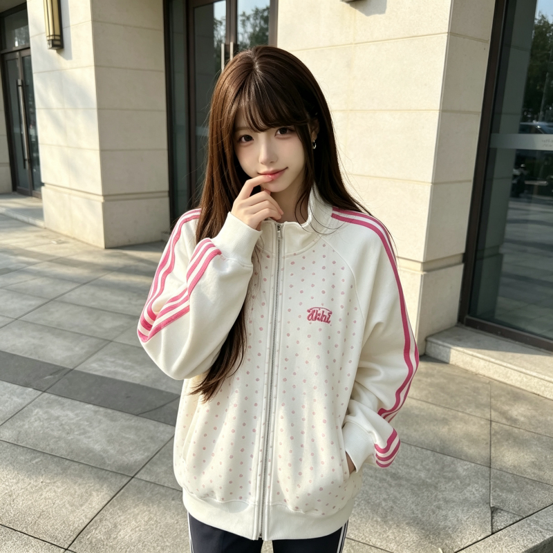 温柔风松弛感撞色条纹外套女生秋冬季韩版通勤学院风简约开衫上衣
