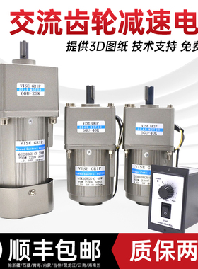齿轮减速电机6W25W60W120W250W400W750W微小型交流可调速马达220V