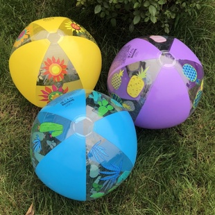 男女孩充气球儿童戏水漂浮玩具游泳馆户外沙滩球半透明弹力拍拍球