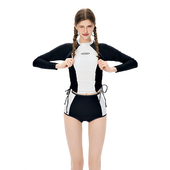 AYSTUDIO2026新款 防晒遮肉保守平角冲浪 分体泳衣女夏运动速干长袖