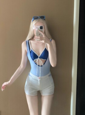 AYSTUDIO2026新款泳衣女明星同款连体纯欲小胸显瘦温泉度假比基尼