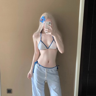 AYSTUDIO欧美风泳衣女比基尼性感纯欲风绑带高级感显瘦度假泡温泉