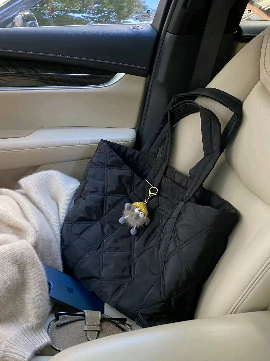 大容量菱格托特包单肩大包