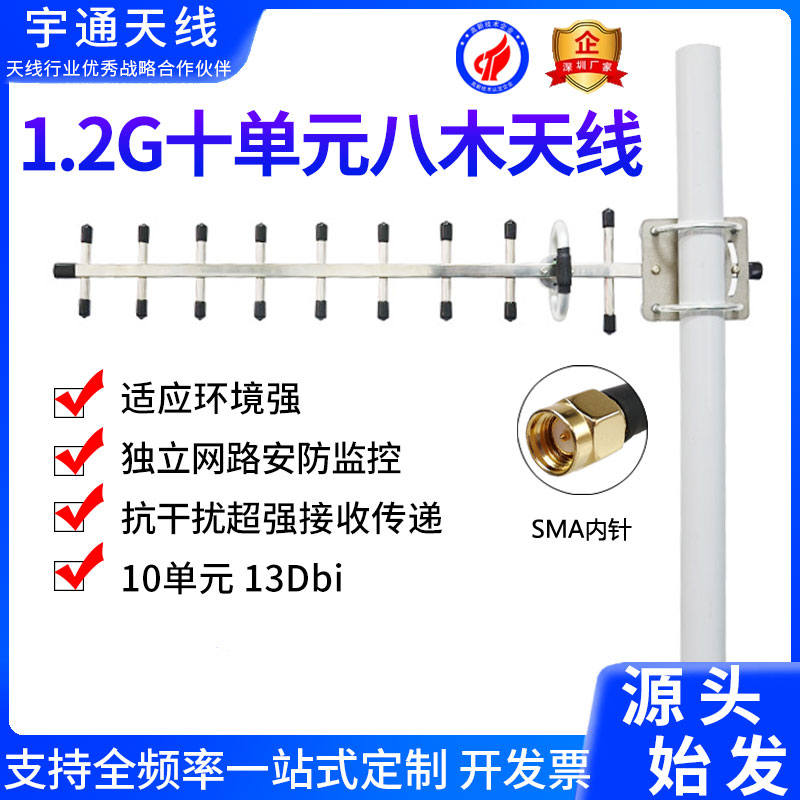1.2G十单元八木天线安防监控抗干扰强接收高增益航拍图传FPV天线