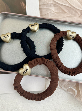 韩版min金属爱心发圈小香风气质肠圈高弹力头绳网红扎头皮筋发绳