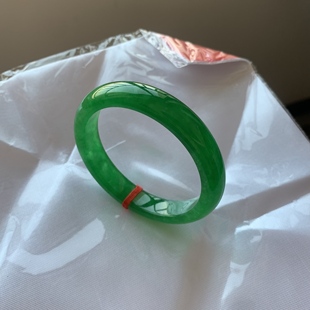 玉长情高端缅甸冰透飘花翡翠玉镯子女款真玉石满绿帝王绿正品处理