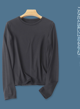 打底T恤  春秋新外贸女装百搭圆领套头长袖纯色弹力内搭外穿28812