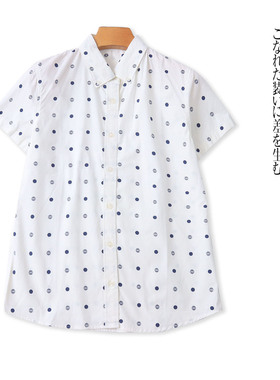 短袖衬衫 夏季新款外贸女装时尚宽松简约百搭翻领单排扣上衣31906