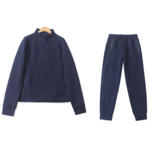 春秋新款 休闲套装 松紧腰长裤 立领套头卫衣 加厚33798 男女同款