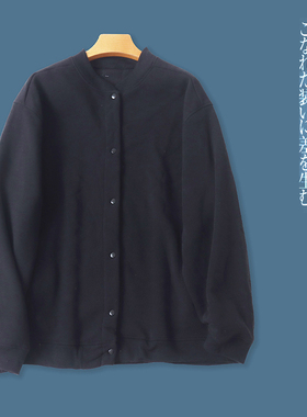 加绒卫衣外套  春秋新款外贸女装小立领单排扣长袖大码开衫30425