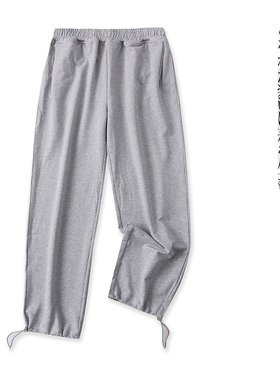 休闲阔腿裤 春秋新款外贸女装松紧高腰纯色弹力宽松束口长裤27697