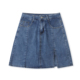女时尚 新款 自然腰拉链纽扣开叉防走光半身短裙33335 夏季 牛仔半裙
