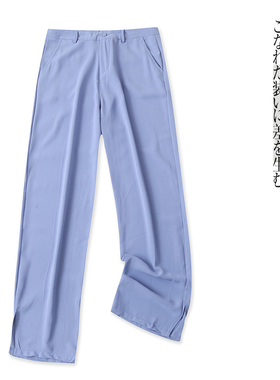 阔腿裤  春秋新款女装时尚高腰拉链纽扣直筒开叉拖地阔腿裤29049