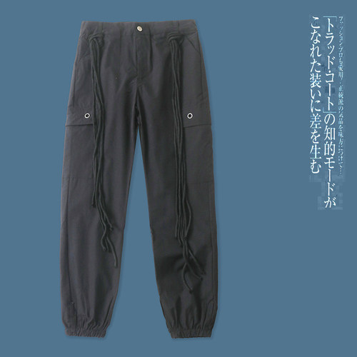 高腰拉链休闲工装裤多口袋