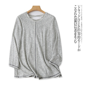 秋季 新外贸女装 时尚 条纹针织衫 圆领套头长袖 磨毛拼接上衣26827