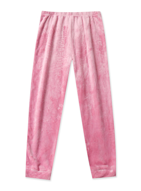 毛绒家居裤 秋冬新款外贸女装简约百搭松紧高腰束口居家长裤33222