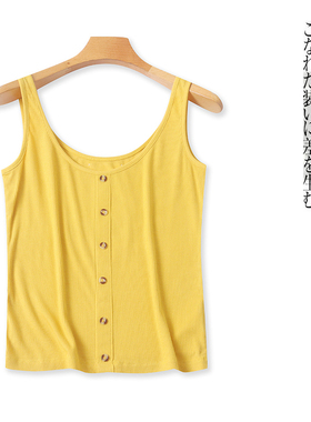 背心  夏季新款外贸女装简约百搭圆领套头纯色弹力内搭外穿30884