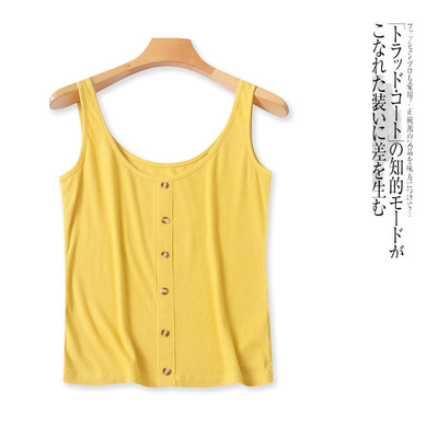 圆领套头纯色弹力内搭外穿背心