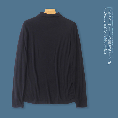 人棉打底T恤  秋季新外贸女半高领套头长袖内搭外穿纯色弹力32187