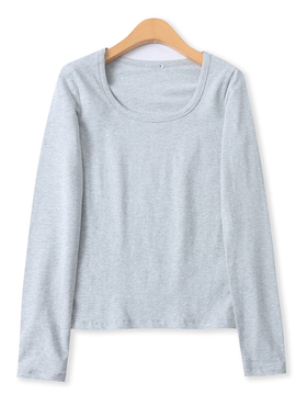 打底衫T恤  春秋新款外贸女简约圆领套头长袖内搭莫代尔外穿33592