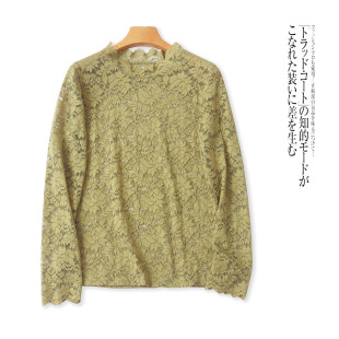 秋季 时尚 提花蕾丝衫 新女装 显瘦内搭外穿31916 修身 半高领套头长袖