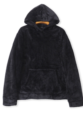 毛绒卫衣  秋冬新款外贸女装连帽领套头长袖袋鼠兜休闲上衣32448