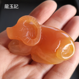 龍玉記黄龙玉十二生肖男女挂件扭转乾坤玉牛吊坠小把件手玩件茶宠