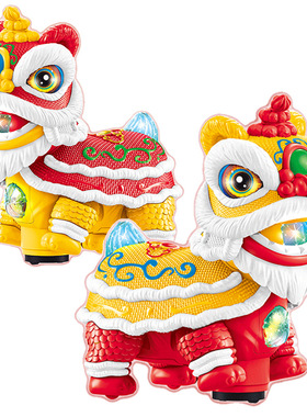 定制新品电动国潮醒狮万向摇头摆尾灯光音乐蛇年儿童过年玩具摆件