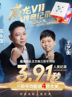 魔域文化王艺衡记录款3.91S威龙V11磁悬浮三阶竞速专业比赛魔方