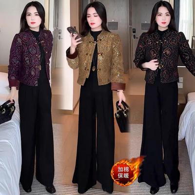 新中式夹棉短外套女士秋冬季