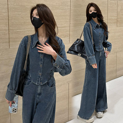 时尚牛仔套装女士春秋季