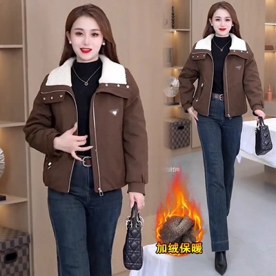 加绒加厚外套女士冬季