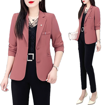 春秋西装外套女士修身显瘦