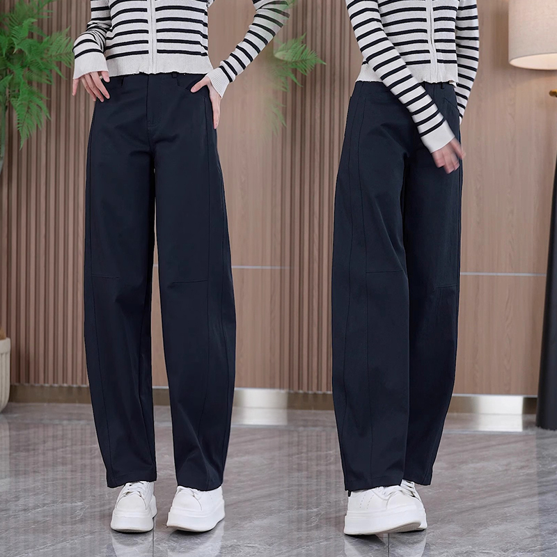 藏青色弯刀裤女秋季今年流行爆款