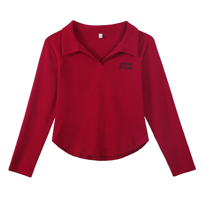 春秋薄款长袖T恤女装polo领