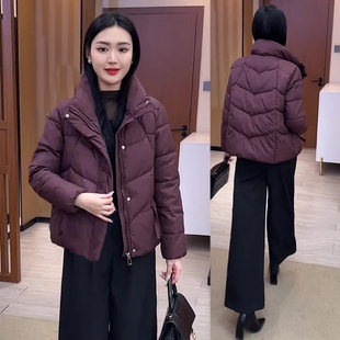 冬季羽绒棉服女款2026今年流行新款爆款时尚洋气保暖立领棉衣外套