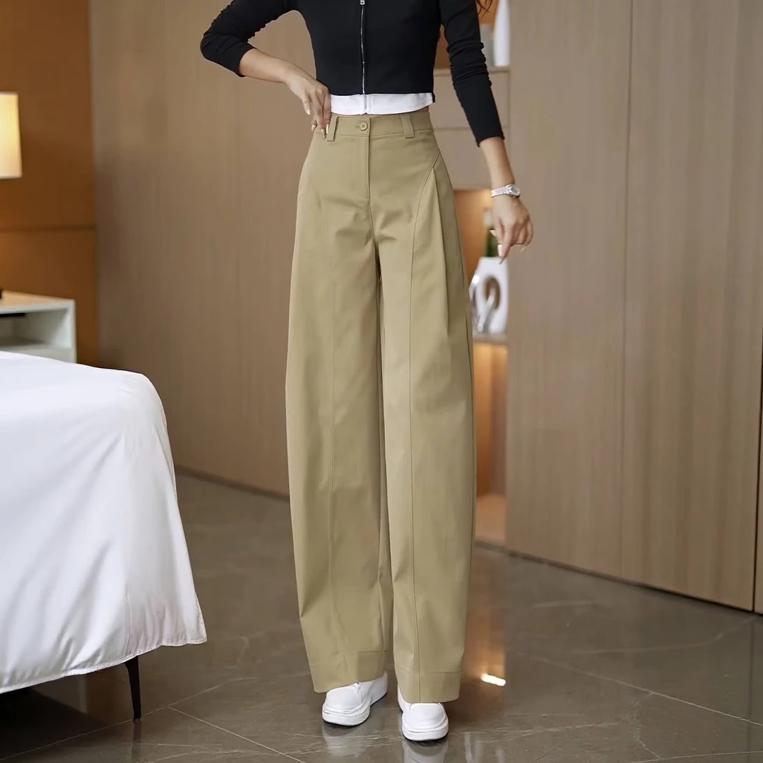 高腰西装弯刀裤女秋季