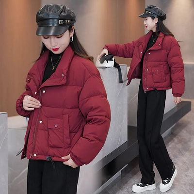 短款立领羽绒棉服女冬季