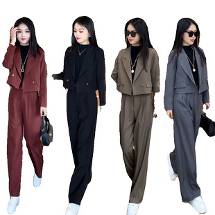 春秋时尚西装套装女2025今年流行新款小个子洋气减龄职业装两件套